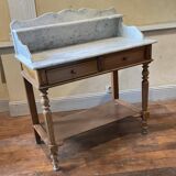 Louis Philip style marble top dressing table or dressing table with walnut base