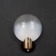 Pair of vintage wall lamps glass globe opalescent gold metal circa 1960