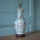 Canton porcelain table lamp, Chinese lamp with polychrome decoration.