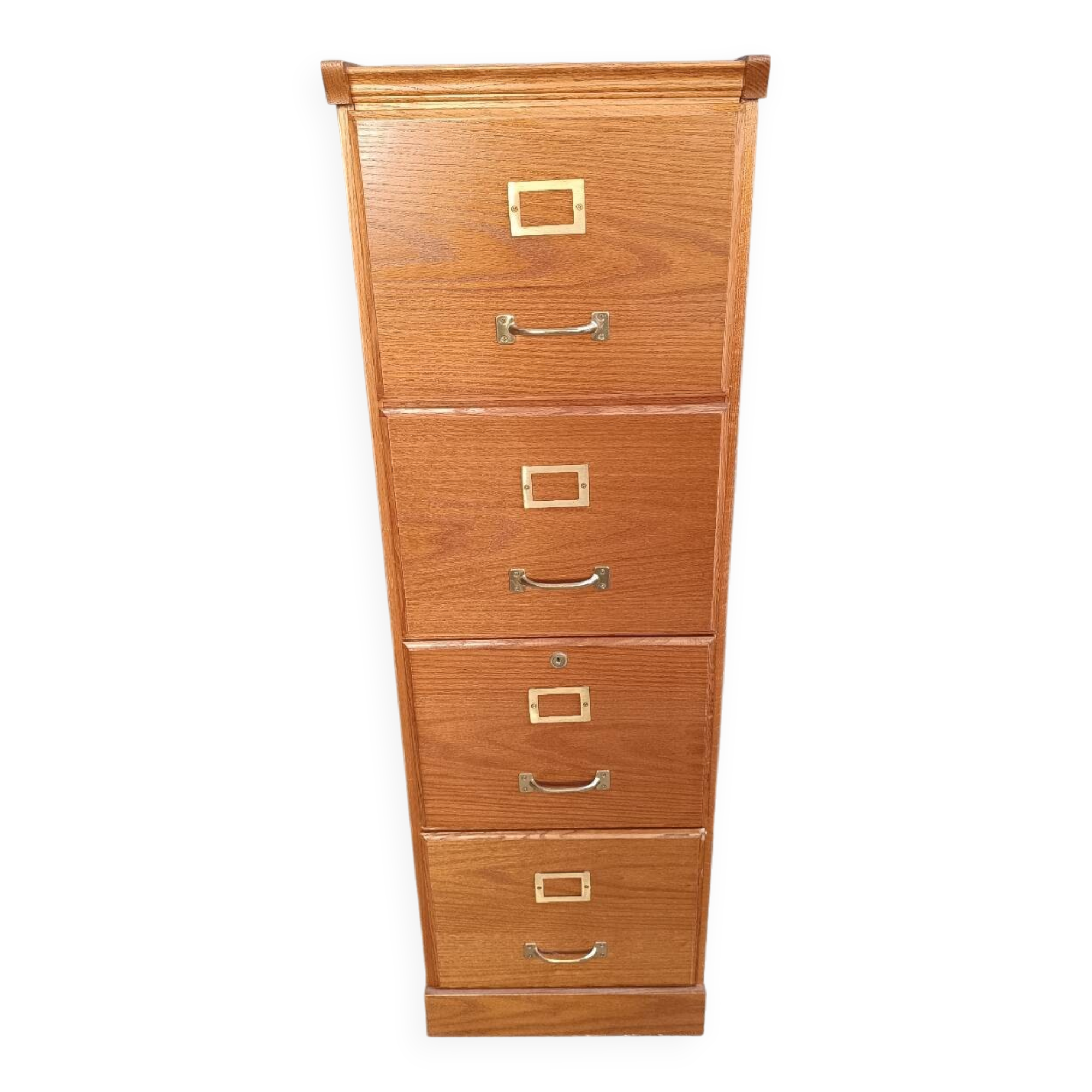 Wooden filing cabinet with 4 drawers