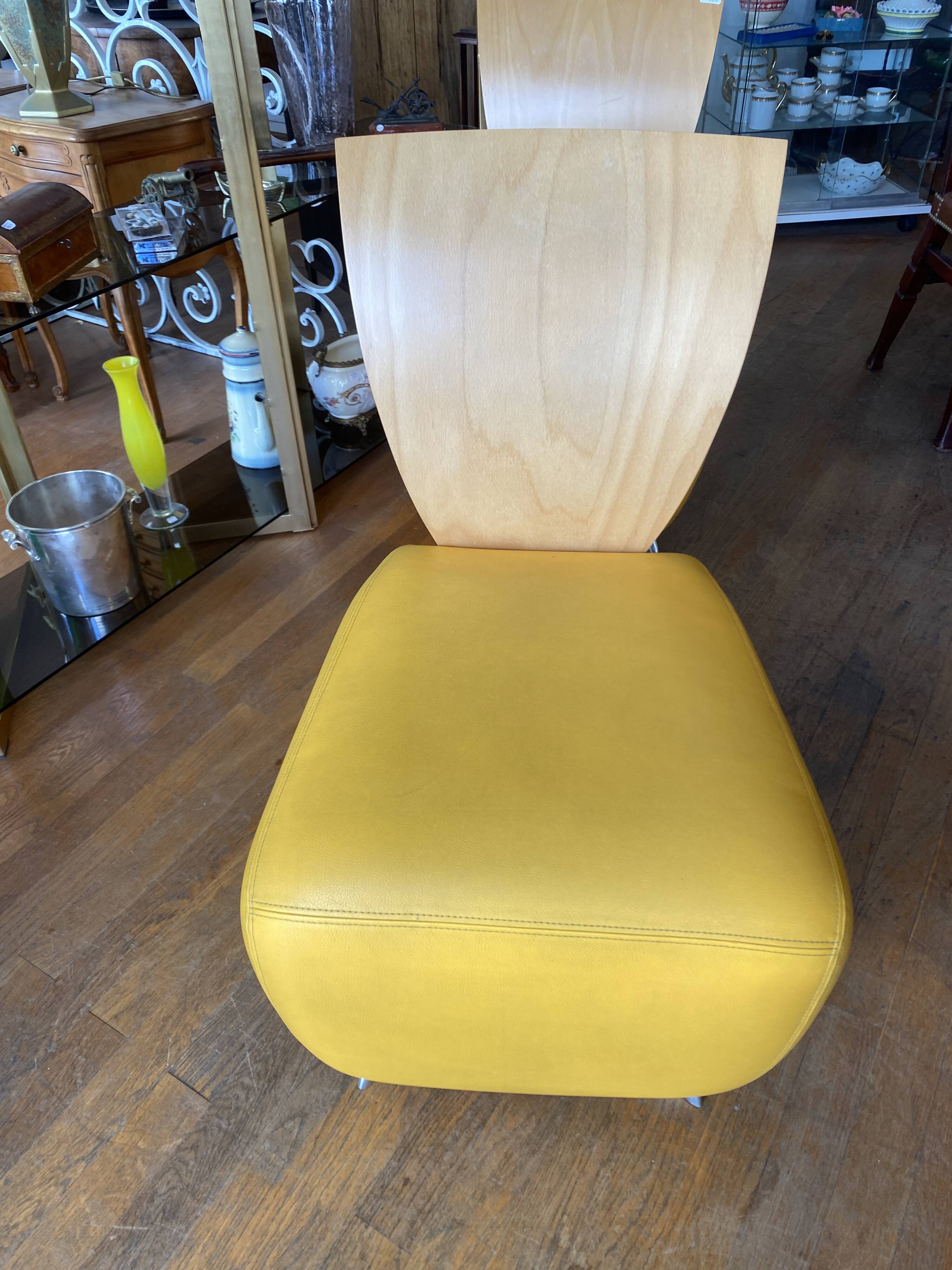 Pair of bobo leather armchairs.