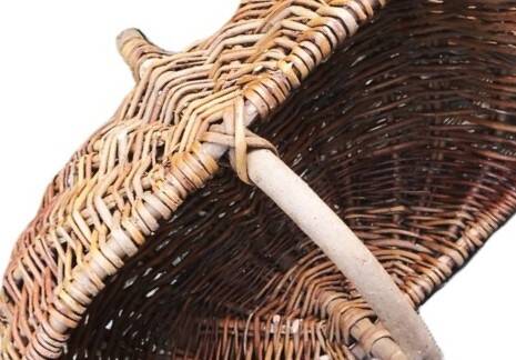 Old large Burgundy wicker basket