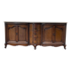 Enfilade en noyer de style Louis XV en noyer et marbre