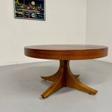 Extendable table with central leg, Italian design by Luigi Bartolini, vintage.