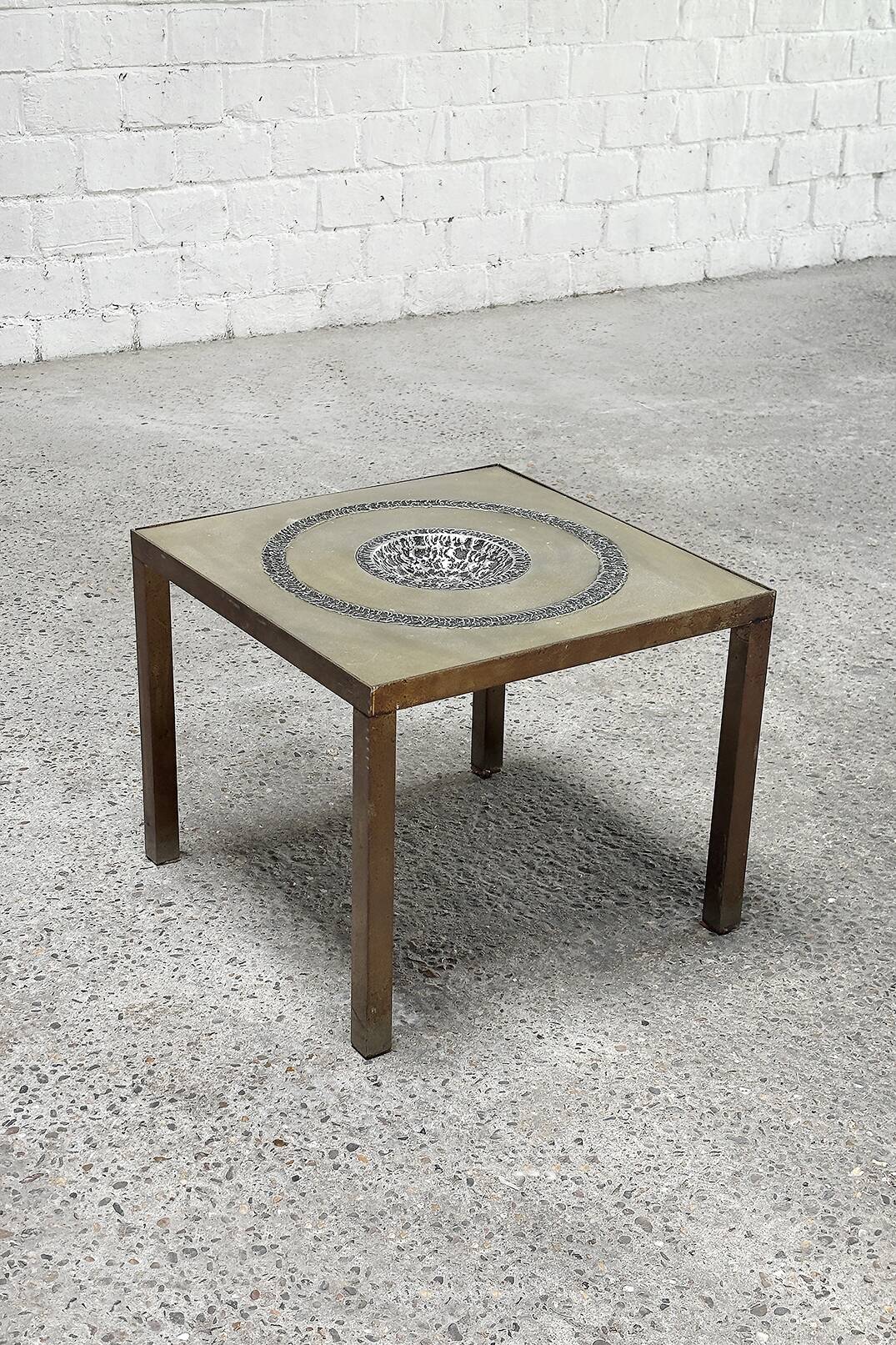 Table d'appoint Marc D'haenens Sculpture Brutaliste, Belgique 1970's
