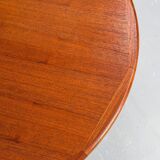 Danish Round Extendable Dining Table in Teak, 1970s