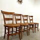 Lot de 6 chaises de ferme rustique début XX eme en bois / bistrot