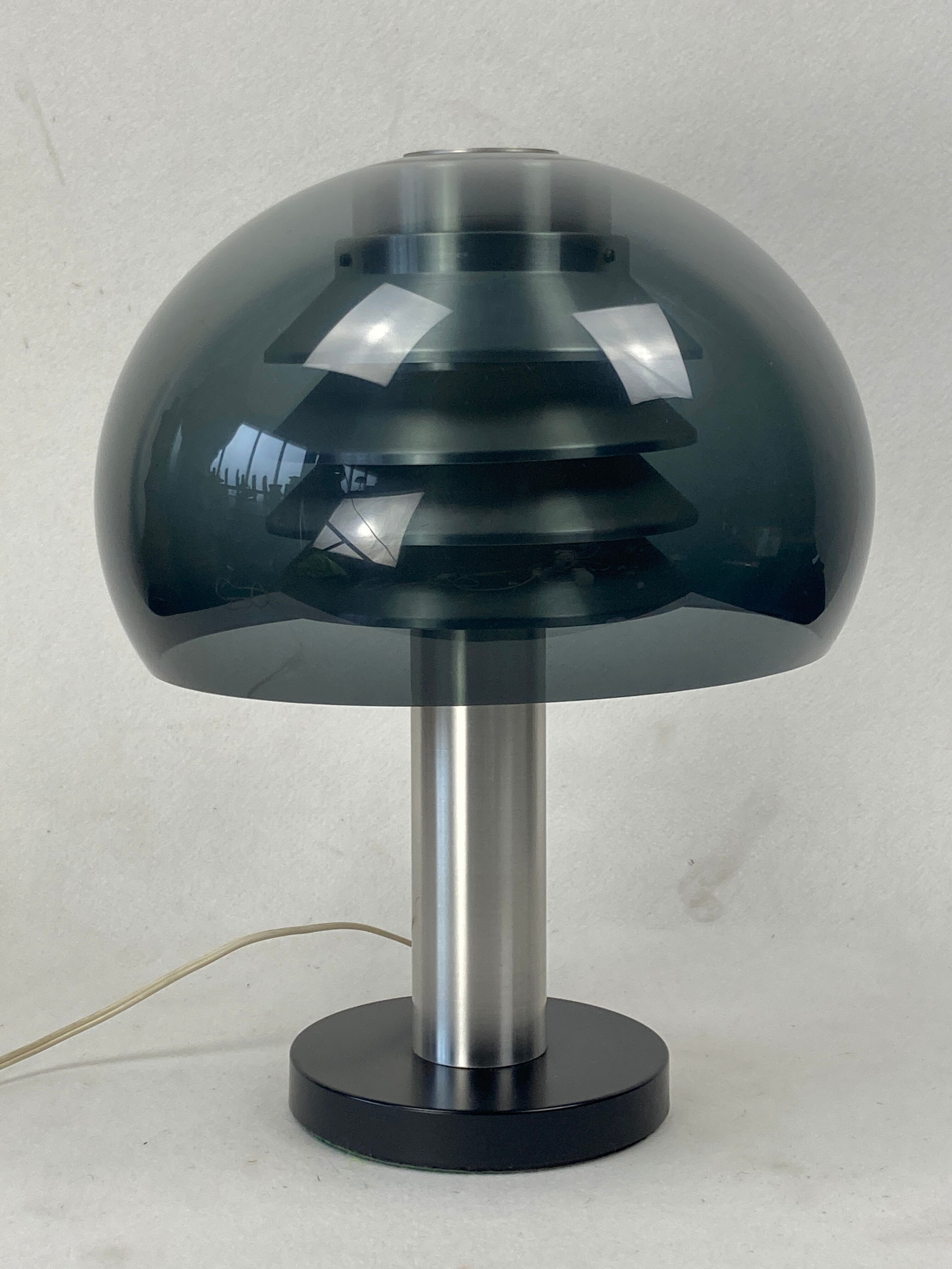 Space age aluminum mushroom dome lamp by Hans Agne Jakobsson for Markaryd, Sweden 1960s