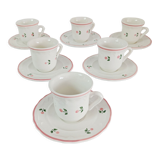 Set of 6 quadrifoglio coffee cups with saucers