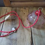 Baladeuse lampe abat jour en verre rose unique ancien vintage