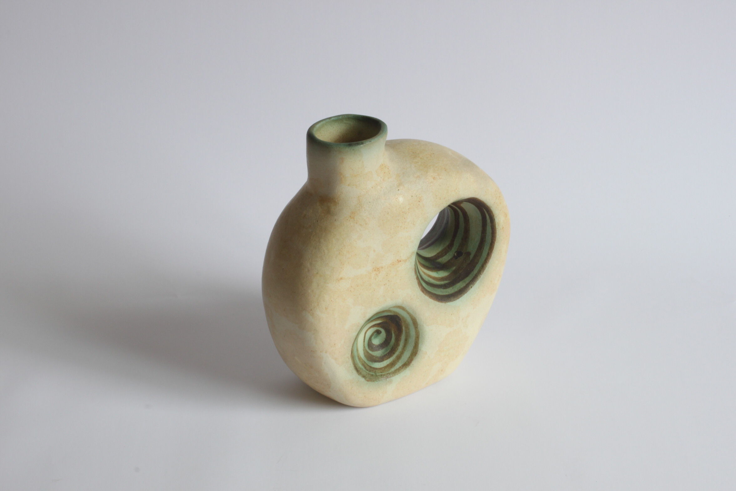 Space Age Ceramic Vase with Openings by Nikos Dazelidis, Athens, 1960s