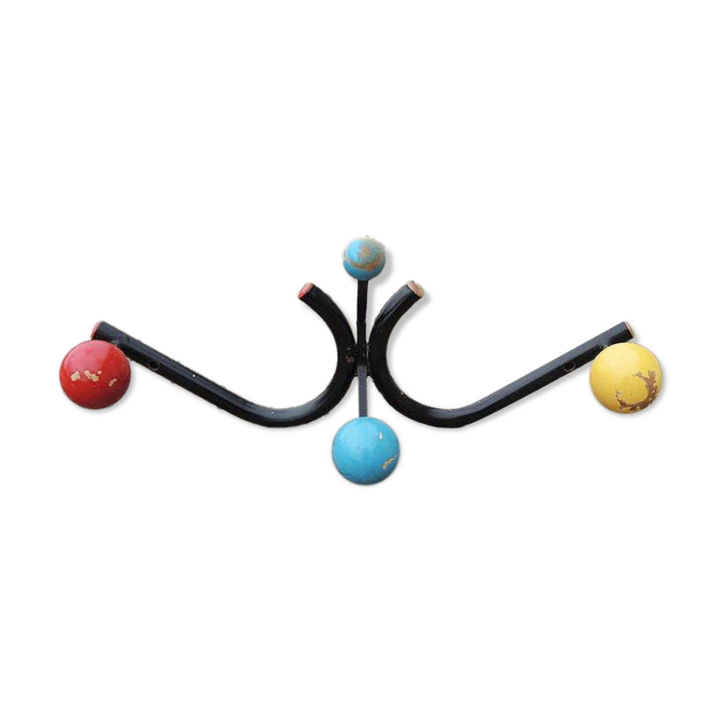 Old Wall Coat Rack 4 Multicolor Balls