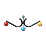 Old Wall Coat Rack 4 Multicolor Balls