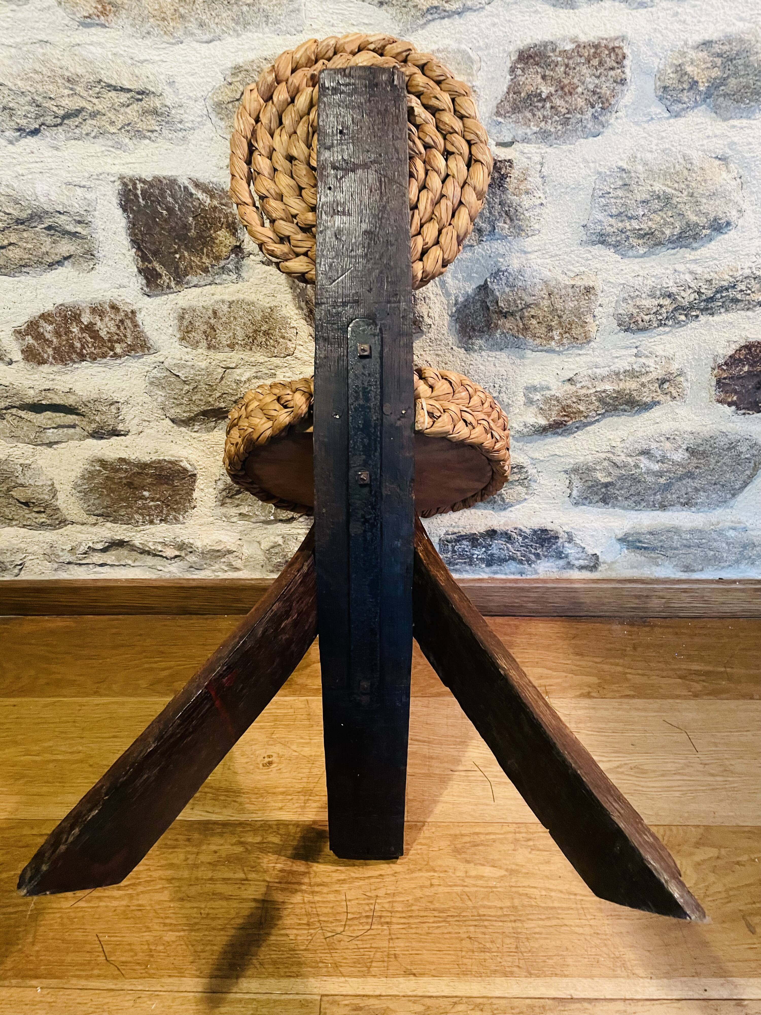 raffia and wood chair