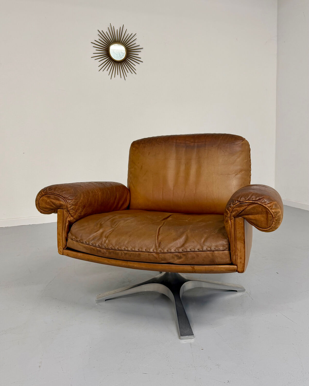 Vintage DE SEDE DS-31 brown leather armchair from the 1970s