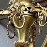 Chandelier with ram's heads. Louis XVI. Gilded bronze. Crystal.