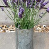 Vintage Galvanised Zinc Flower Pot / Grain Measure