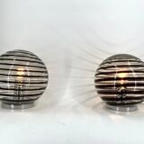 Pair of murano swirl glass table lamps, 1970s