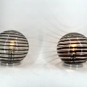 Pair of murano swirl glass table lamps, 1970s