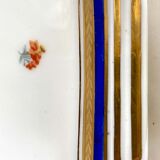 Blue and gold sweet egg set in Limoges porcelain, France, 1928