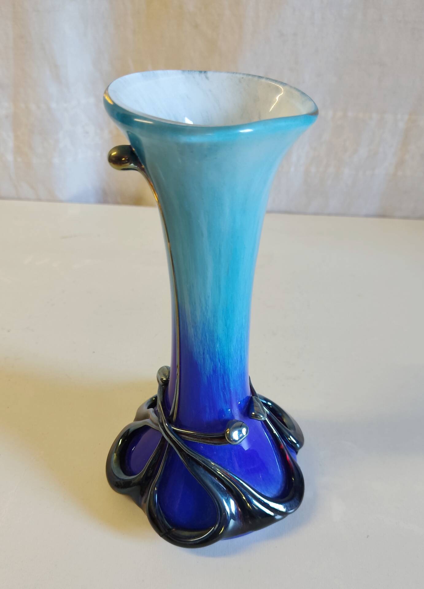 Art Nouveau vase in Biot glass by J.M. OPERTO - mid 20th century