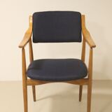 Chaise scandinave 1960 accoudoirs incurvés