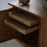 Low oak sideboard, mid-century modern, made by a Danish cabinetmaker, 1960s.