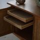 Low oak sideboard, mid-century modern, made by a Danish cabinetmaker, 1960s.