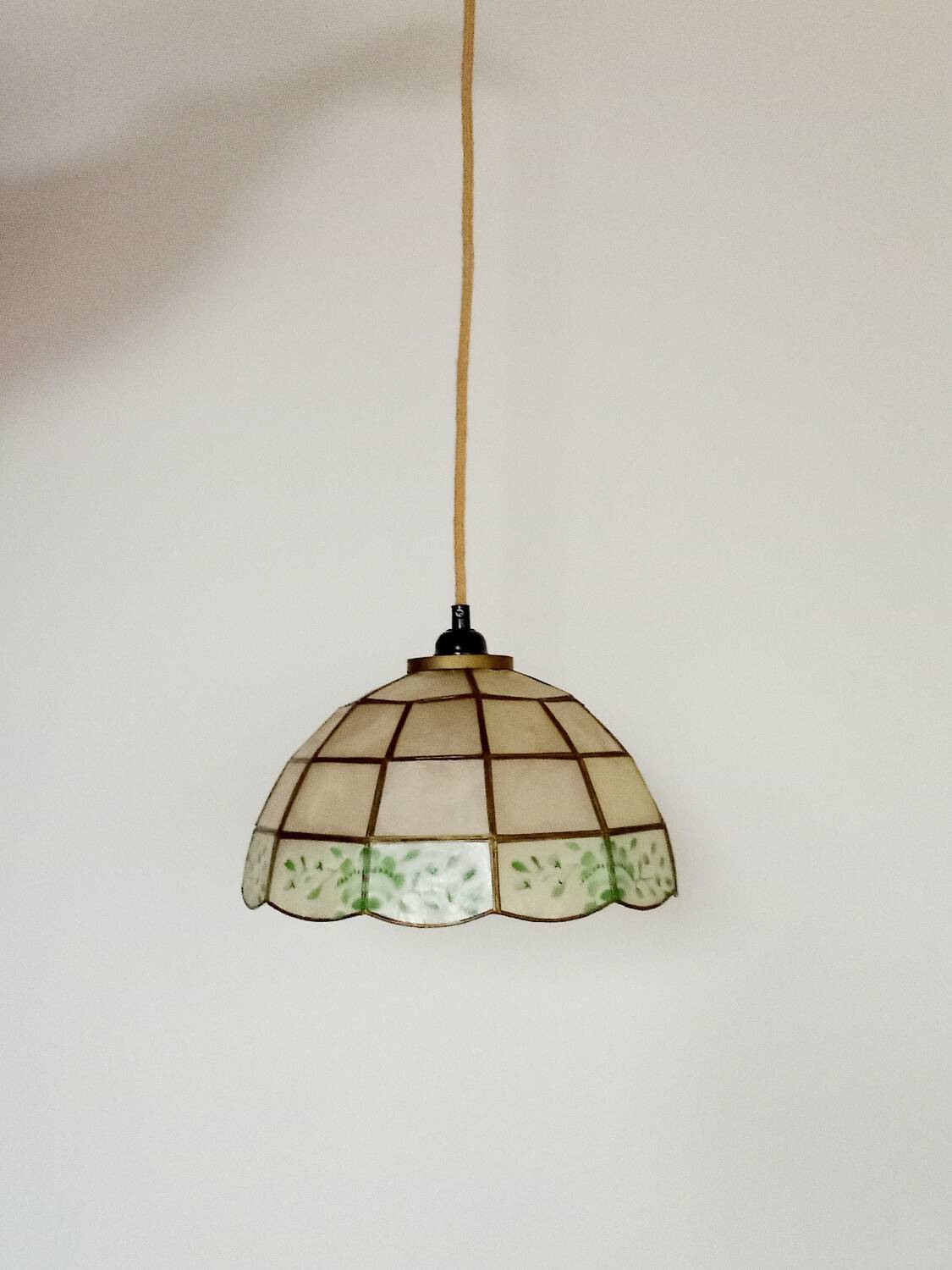 Mother-of-pearl and brass pendant