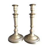 Paire de bougeoirs, Art nouveau, bronze doré