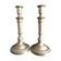 Pair of candlesticks, art nouveau, golden bronze