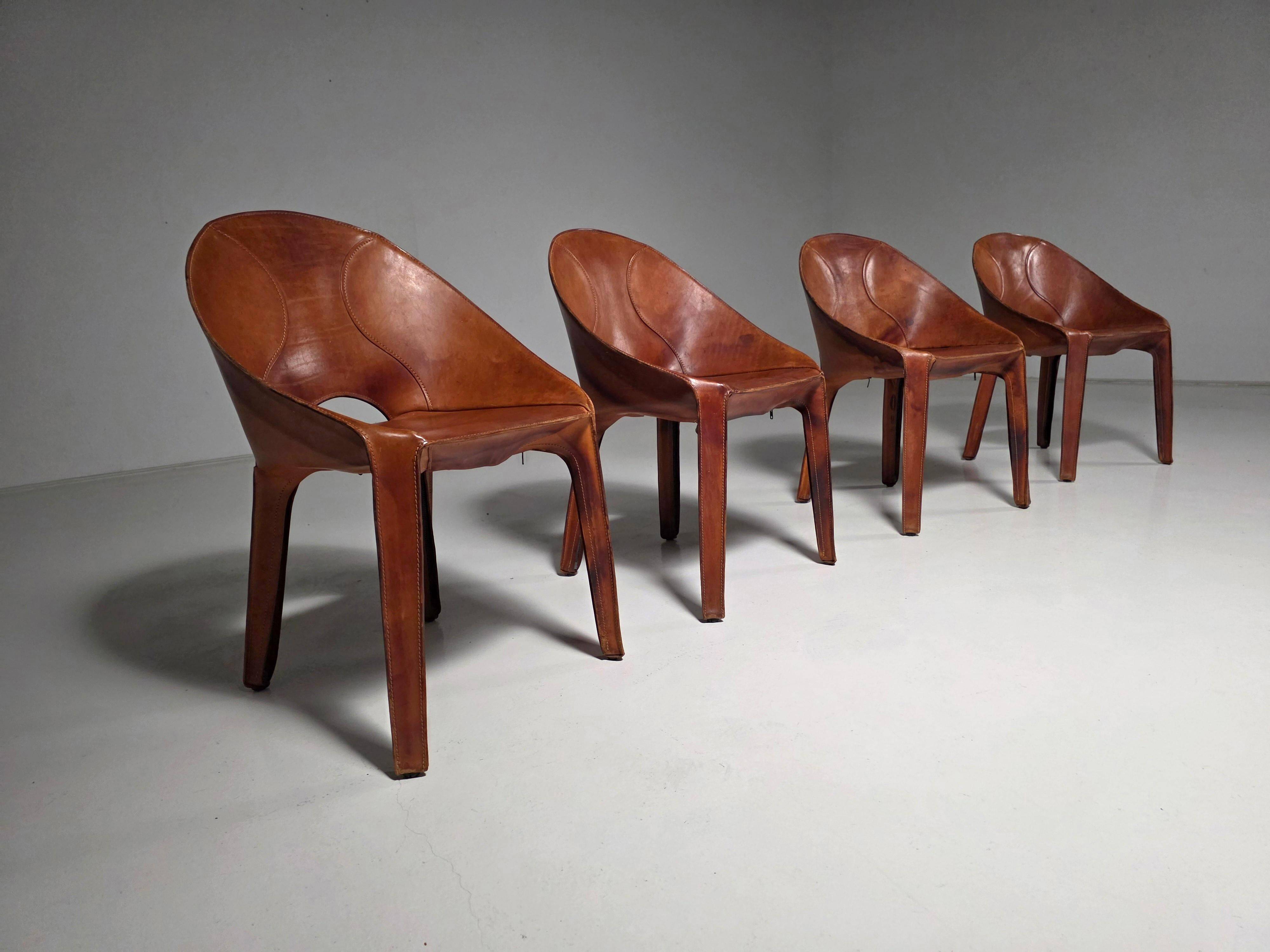 Set of four "Lira e Liuto" chairs by Mario Bellini for Cassina, Italy, 1980s.