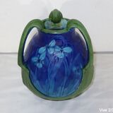 Vase en grès émaillé, à décor floral, signé e. lachenal – fin xixe