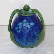 Vase en grès émaillé, à décor floral, signé e. lachenal – fin xixe