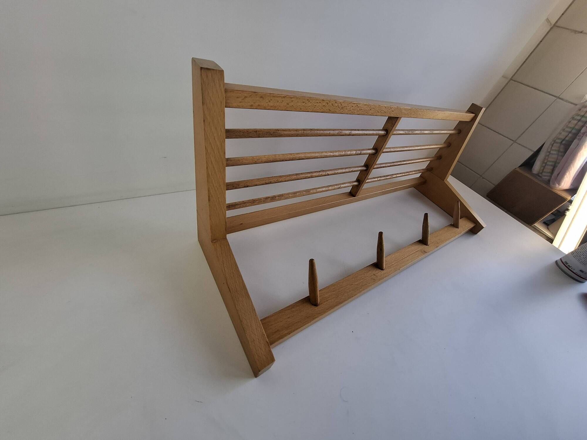 ULUV Czechoslovakian Mid-Century Wooden Wall Coat Rack, circa 1970