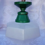 Ceiling light in white opal glass 1950