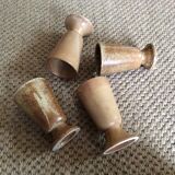 Series of 4 sandstone cups