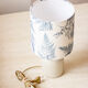 White enamelled mustard pot lamp - fern pattern