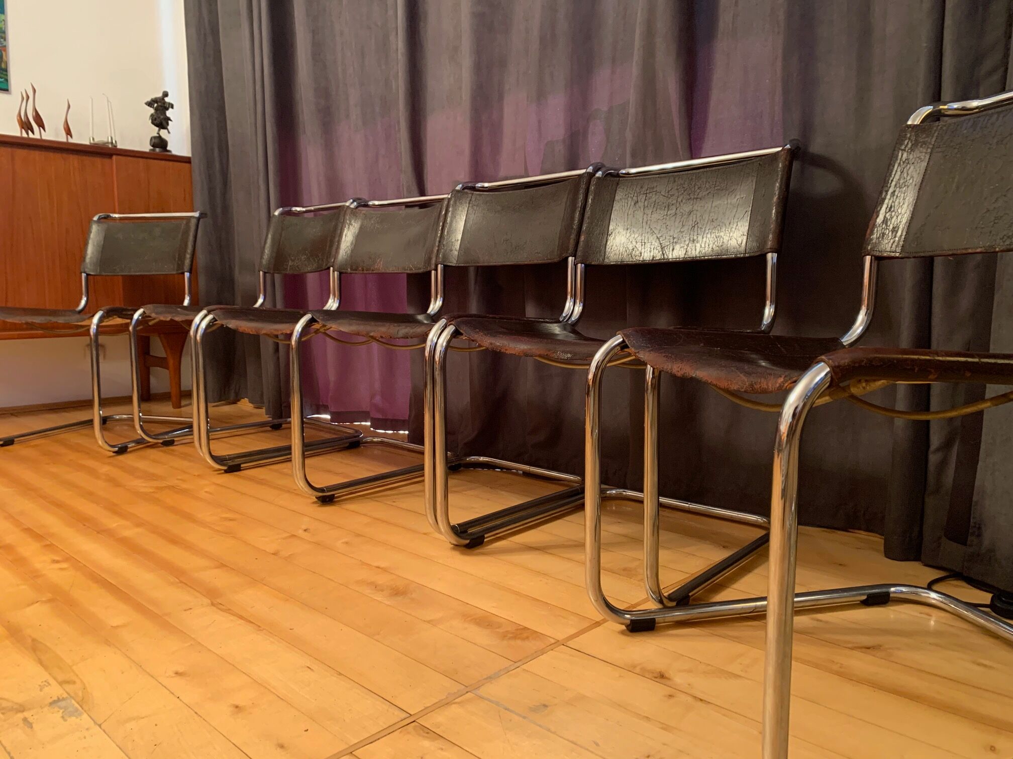 A set of six S33 chairs by Mart Stam, Thonet, Germany, 1960s.