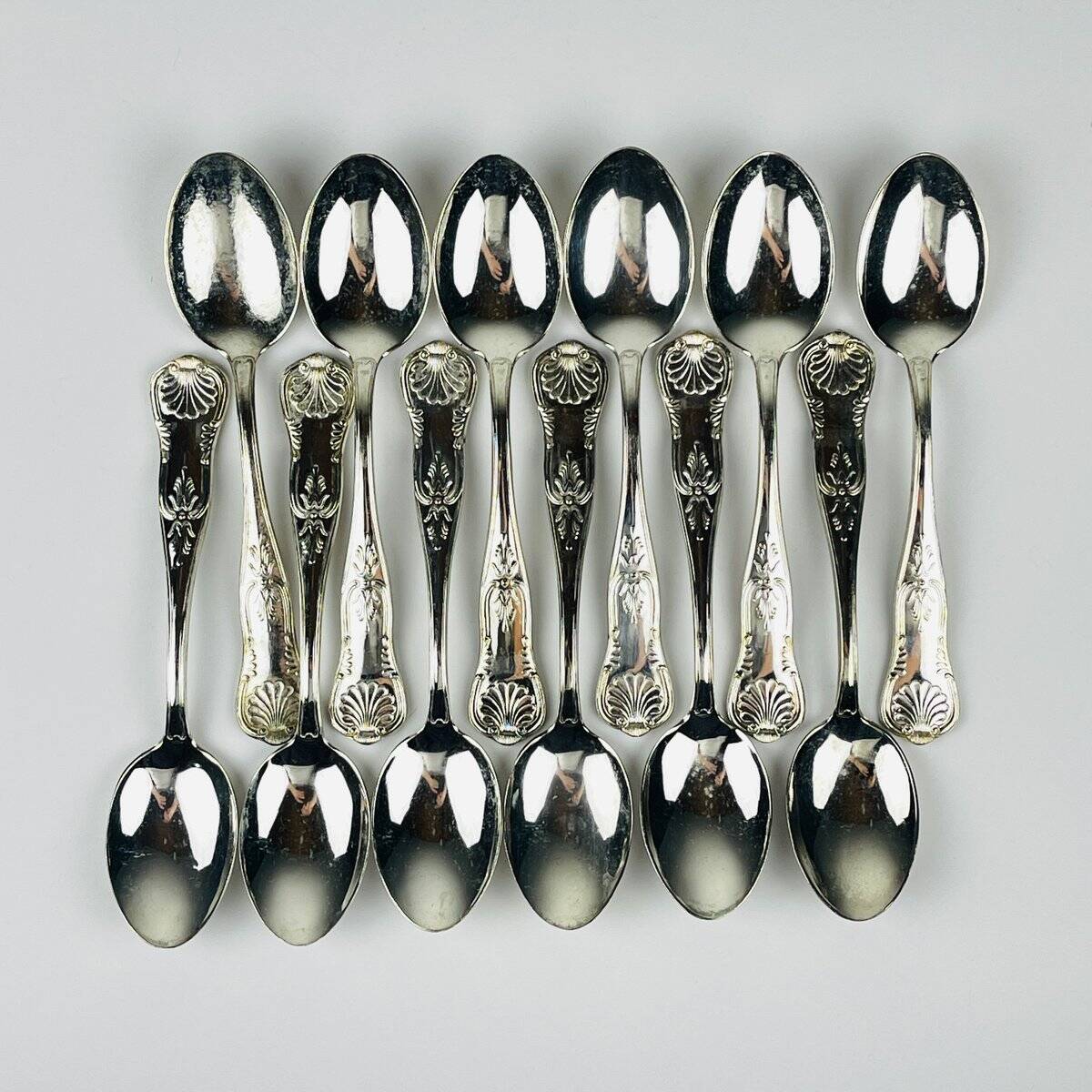 Antique silver cutlery, Italy, 1960s, set of 51.