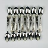 Antique silver cutlery, Italy, 1960s, set of 51.