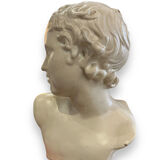 Bust of eros in glazed terracotta