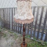 Floor lamp wood and vintage fabrics