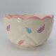 Vintage Fluted Ceramic Cache-Pot – Pastel Feather & Collar Decor