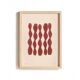 Abstract painting on paper, dark red illustration signed Eawy.