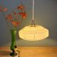 Vintage Art Deco glass pendant light in yellow Clichy.