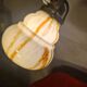Lampe de bureau réglable ancienne en laiton et verre