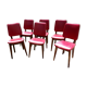 Lot of 6 vintage red skai chairs