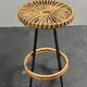 Midcentury Dutch rattan bamboo bar stools by Rohe Noordwolde, 1950s
