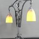 Important Double-Headed Lamp, Wrought Iron by Schneider, France, c. 1920
